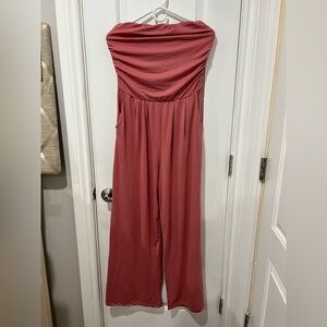 Elegant Strapless Pink Jumpsuit, like new, size L